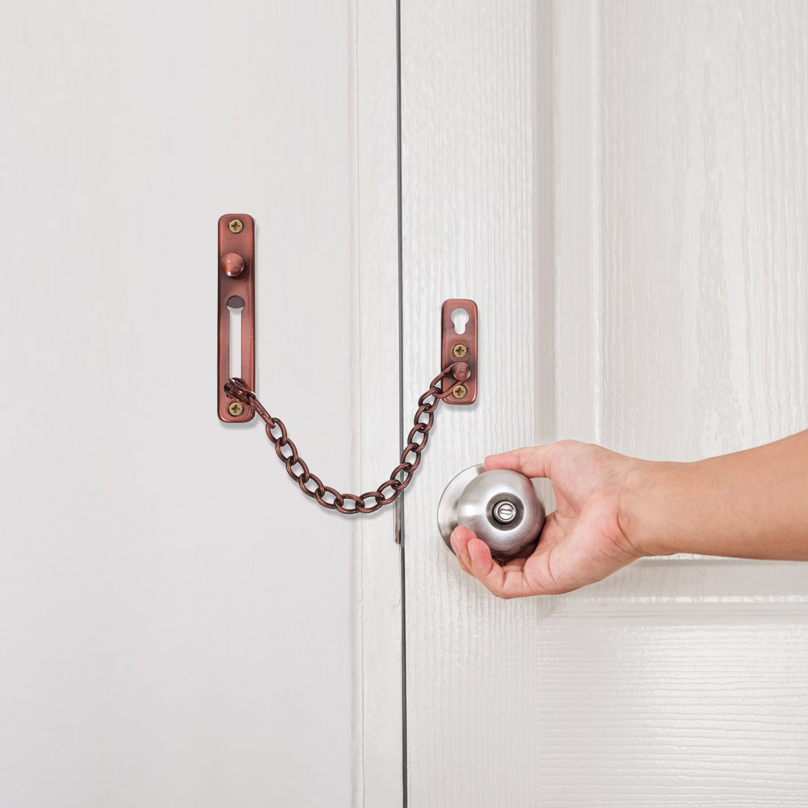 Security Chain Door - 2 Stück Diebstahlsichere Türkettenverriegelung aus Edelstahl,