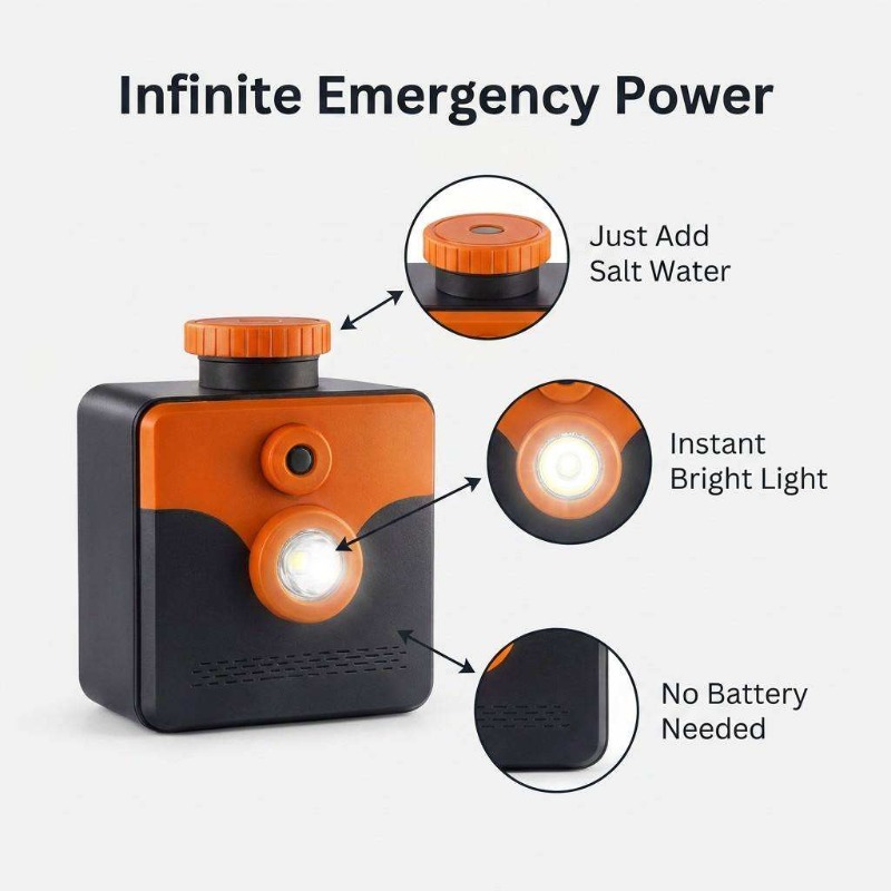Salzwasserlampe, Notfallleucht – Power Outage Light Bewertung und Preis